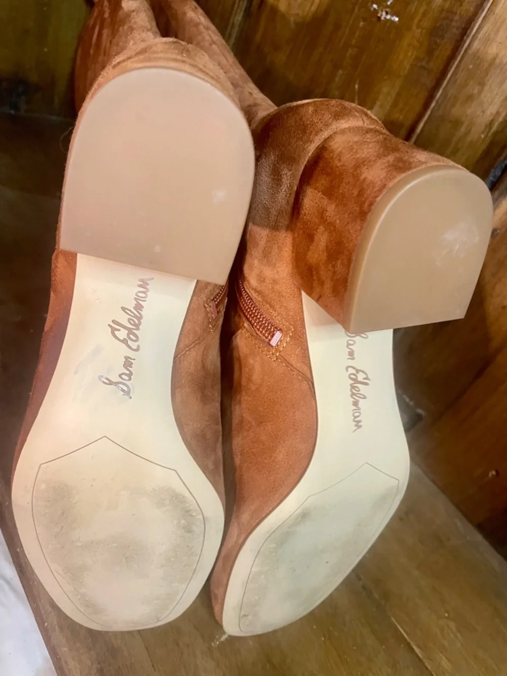 Sam Edelman Over-the-Knee Suede Boots in Cognac